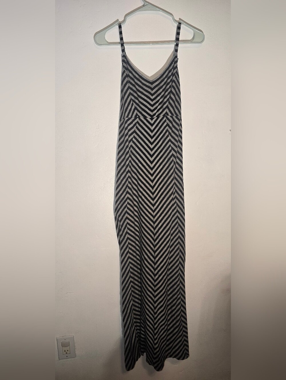 Motherhood Maternity Chevron Maxi Dress - Black & Gray